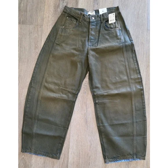 NEW Free People We the free Barrel Jeans good luck coated Size 26 Brown NWT $178 - Picture 6 of 10